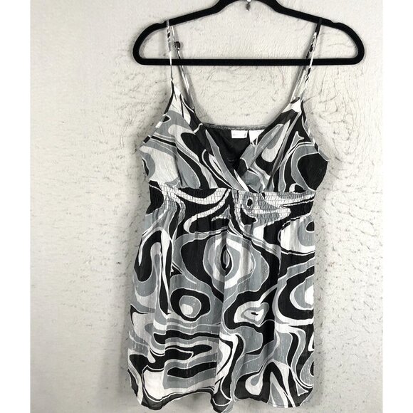 No Boundaries Tops - Y2K No Boundaries Top Juniors 11 Black Gray Metallic Babydoll Milkmaid Mod 90s